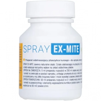 SPRAY EX-MITE oprysk odstraszający ptaszyńca, wszoły i pchły