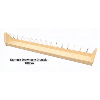 Karmnik drewniany druciak 100 cm dla gołębi kur drobiu