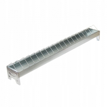 Karmidło korytkowe 75 cm Karmnik dla drobiu kurcząt niosek metal ocynk