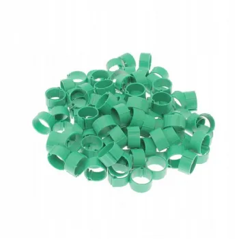 Znaczniki, obrączki dla kur 10 szt. 16mm Jasno Zielone