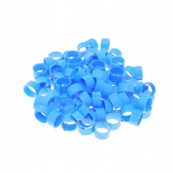 Znaczniki, obrączki dla kur 25 szt. 16mm  Niebieskie