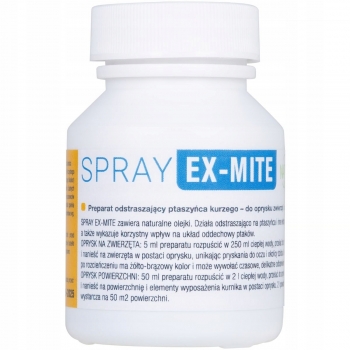 SPRAY EX-MITE oprysk odstraszający ptaszyńca, wszoły i pchły
