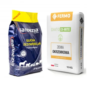 Ziemia okrzemkowa diatomit 10 kg + Sandezia 10kg zestaw na ptaszyńca kur